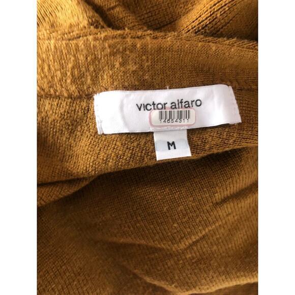 Victor Alfaro Sweater Dress Asymmetrical Long Sleeve Brown M - Picture 8 of 11